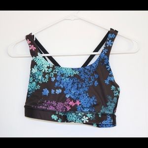 Lululemon Black Floral Energy Sports Bra